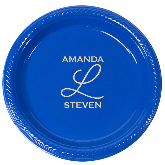 Two Name Monogram Plastic Plates